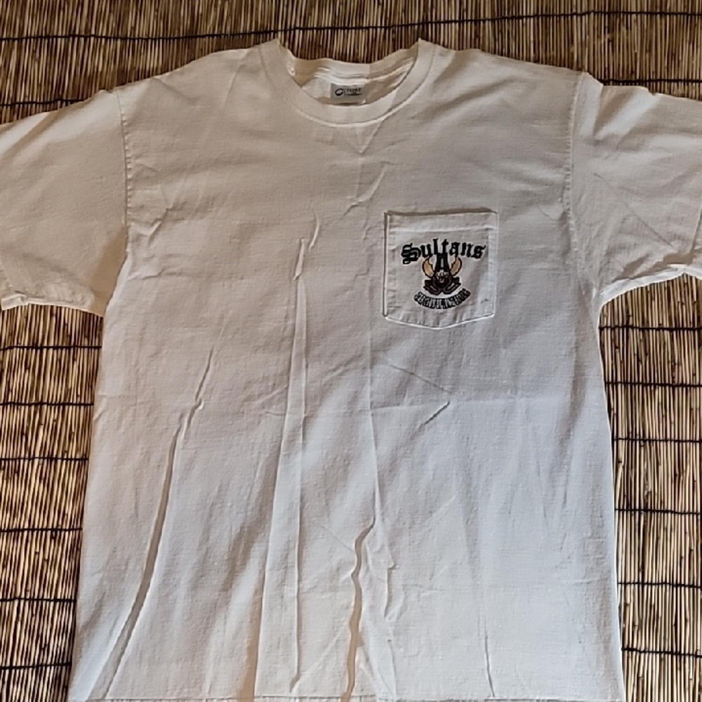 Sultans Car Club of Long Beach Pocket Tee White Vintage Style NWOT XL